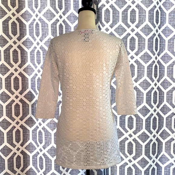 NWOT Peck & Peck White Crochet Tunic. Size Small - Picture 3 of 4